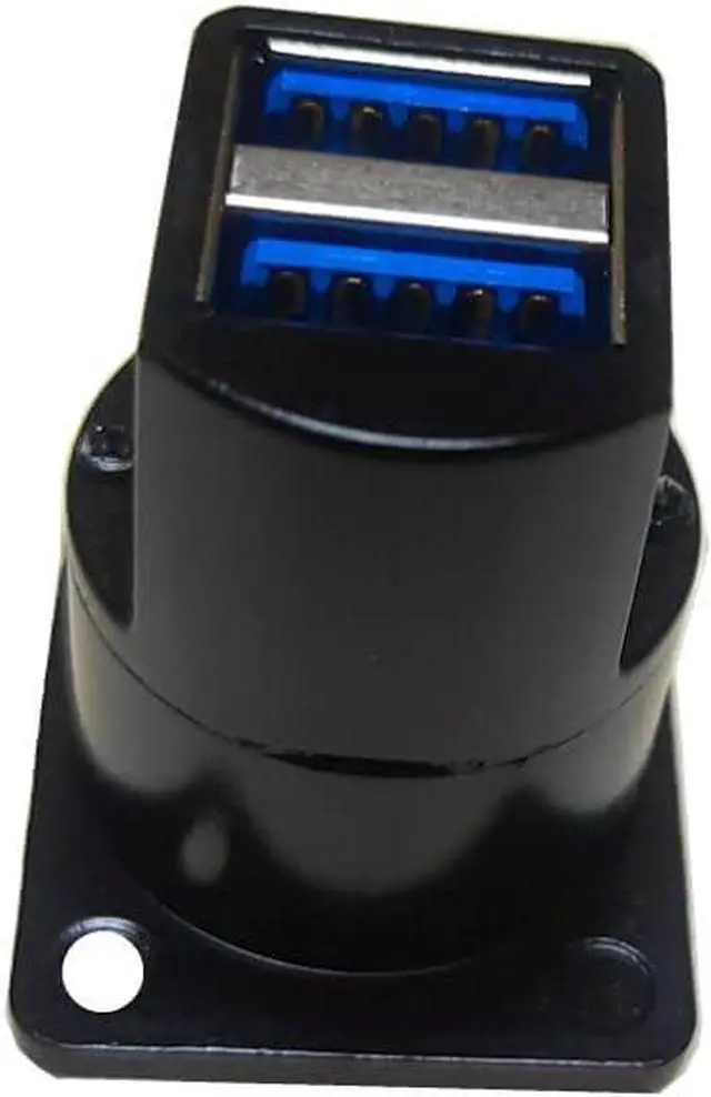 Alt view image 3 of 7 - ANMBEST Dual USB3.0 IP67 Waterproof Connector, 2 Ports Panel Mount Female to Female USB Bulkhead Coupler Adapter with Weatherproof Dust Cap