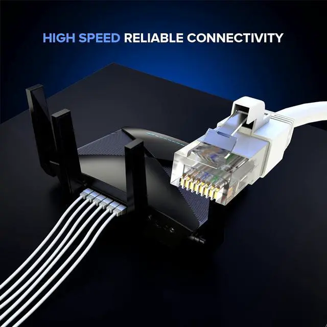 Alt view image 2 of 7 - Maximm Cat 6 Ethernet Cable 1 ft 12 Pack - High-Speed LAN Cable, Internet Cable, Patch Cable, and Network Cable - UTP, 10Gbps, 550MHz Ethernet Cord - White
