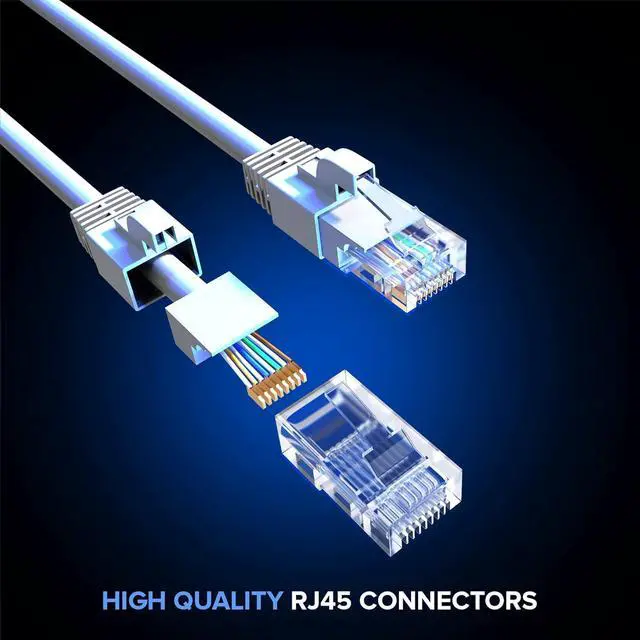 Alt view image 4 of 7 - Maximm Cat 6 Ethernet Cable 1 ft 12 Pack - High-Speed LAN Cable, Internet Cable, Patch Cable, and Network Cable - UTP, 10Gbps, 550MHz Ethernet Cord - White