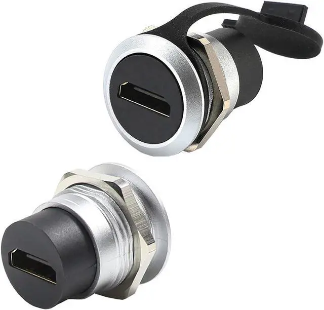Main image of PENGLIN 2PCS HDMI Panel Mount Coupler, HDMI Panel Mount Pass Through Connector, Female to Female 4K Bulkhead Adapter, HDMI Extension 4K 30hz 3D and HDR with Water/Dustcap