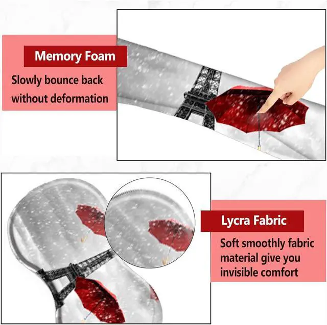 Alt view image 4 of 7 - ToLuLu Keyboard Wrist Rest + Mouse Pad Set+ Mouse Wrist Rest Support Combo, Memory Foam for Easy Typing Pain Relief, 4Pcs Non-Slip Keyboard Mouse Pad Set for Home & Office, Eiffel Tower