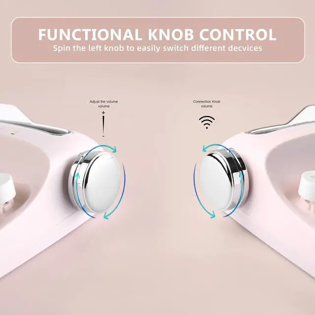 Alt view image 5 of 7 - YUNZII Upgraded Wireless Typewriter Keyboard, Retro Keyboard with Integrated Stand, USB-C/Bluetooth Keyboard with Cute Round Keycaps for Multi Device for Win/Mac (B307, Baby Pink)