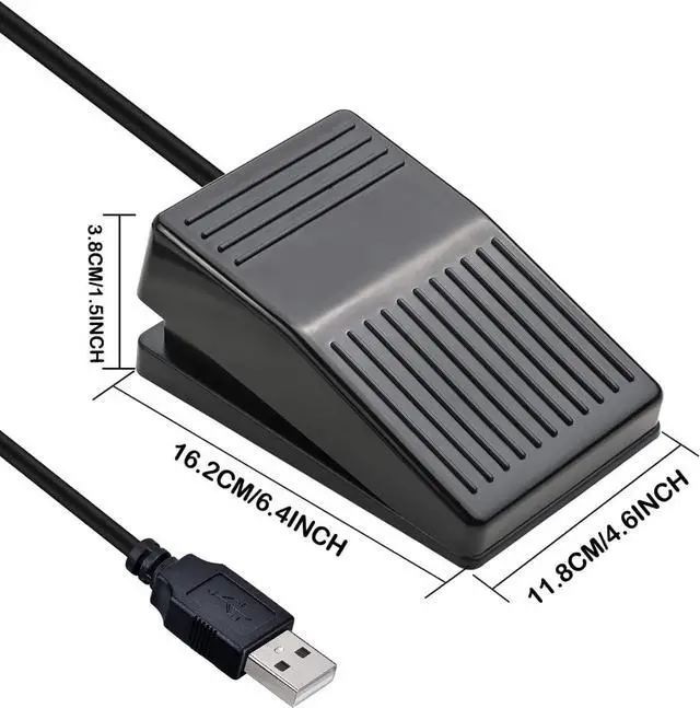 Alt view image 6 of 7 - iKKEGOL USB Foot Pedal, USB Single Foot Switch Game Control, One Key Programmable Footswitch Map Mouse Keyboard for Video Game Push to Talk, Transcription HID