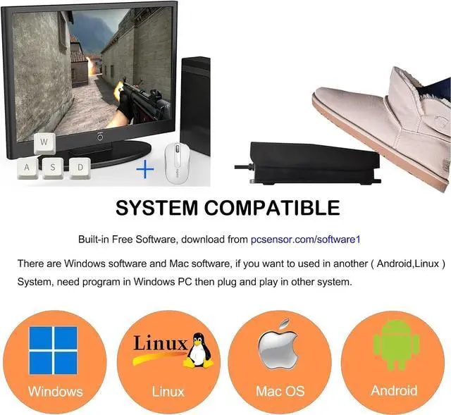 Alt view image 4 of 7 - iKKEGOL USB Foot Pedal, USB Single Foot Switch Game Control, One Key Programmable Footswitch Map Mouse Keyboard for Video Game Push to Talk, Transcription HID