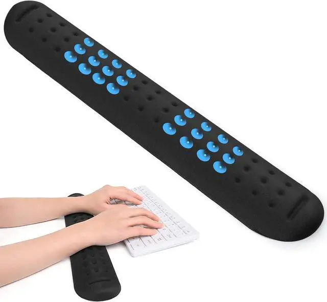 Main image of Keyboard Wrist Rest Wrist Rest for Computer Keyboard Ergonomic Wrist Rest Easy Typing Pain Relief Keyboard Pad Anti-Slip Memory Foam Wrist Support Cushion for Laptop Office Gaming Black