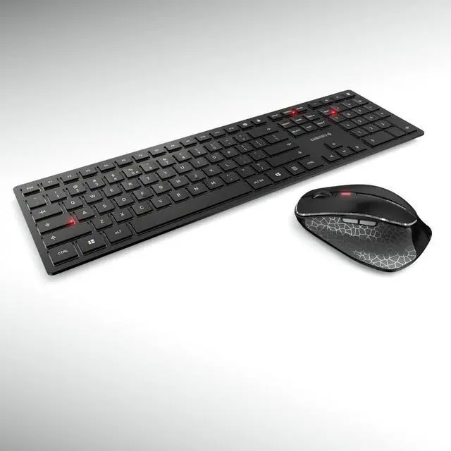Alt view image 3 of 7 - CHERRY DW 9500 Slim Wireless Desktop Keyboard and Mouse Combo, Extra Flat Thin Design with Ergo Friendly Mouse Companion. Bluetooth or USB Receiver.