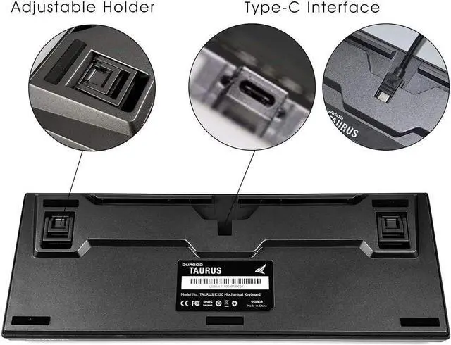 Alt view image 3 of 7 - Heavy Duty Mechanical Keyboard with Cherry MX Brown Switches N-Key Rollover 104 Keys(PBT Keycaps) Type C Interface for Gamer/Typists/Office/Home (Space GreyANSI/US)