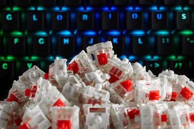 Alt view image 5 of 5 - Gateron Linear Switches x Glorious 120 PCS - for Mechanical Keyboards, Gaming and Programming, 3-Pin, Transparent with Red Stem, LED-SMD Compatible