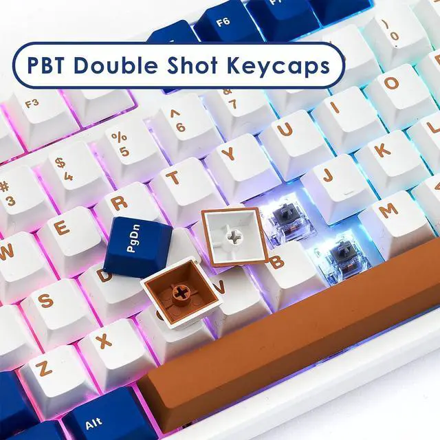 Alt view image 5 of 7 - KEYMECHER KS75T 75% Mechanical Keyboard with Volume Knob, Tri-Mode Hot Swappable Gaming Keyboard, RGB Backlit, Bluetooth, 2.4G Connection with Silver Switches