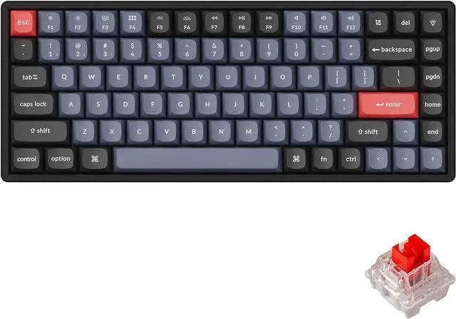 Main image of Keychron K2 Pro Wireless & Wired RGB Custom Mechanical Keyboard with Hot-swappable K Pro Red Switch, QMK/VIA Programmable Macro, 75% Layout Aluminum Frame Keyboard for Mac Windows Linux