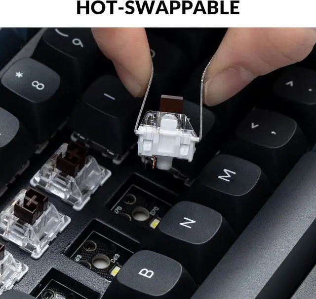 Alt view image 2 of 7 - Keychron K10 Pro Wireless Custom Mechanical Keyboard, QMK/VIA Programmable Bluetooth/Wired White Backlight, Hot-swappable Keychron K Pro Brown Switch - For Mac Windows Linux