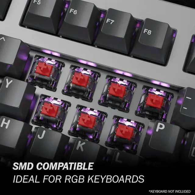 Alt view image 3 of 7 - Gateron KS-15 Optical Switches for MX Mechanical Gaming Keyboard | 45g Force | Linear | Clear Top RGB Switches for Backlit Keyboard | (65 PCS, Red)