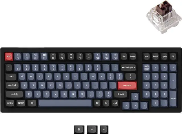 Main image of Keychron K4 Pro Custom Wireless Mechanical Keyboard, 96 Keys Hot-swappable QMK/VIA Programmable Macro with K Pro Brown Switch RGB Backlit Compatible Mac Windows Linux - Black