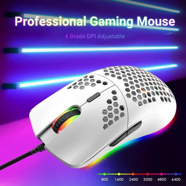 Alt view image 5 of 7 - 60% Mechanical Gaming Keyboard and Mouse Combo RGB Backlight Ergonomic Anti-ghosting 68 Keys 6400DPI Silent Honeycomb Mice Type-C Wired for Computer Mac Gamer