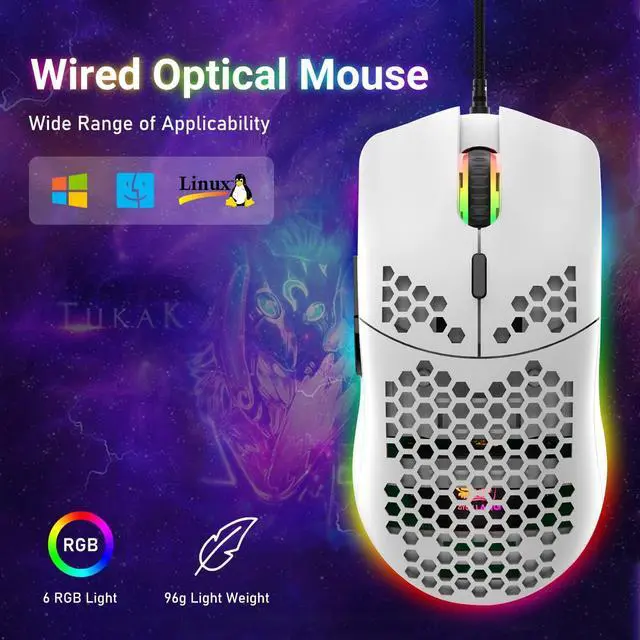 Alt view image 6 of 7 - 60% Mechanical Gaming Keyboard and Mouse Combo RGB Backlight Ergonomic Anti-ghosting 68 Keys 6400DPI Silent Honeycomb Mice Type-C Wired for Computer Mac Gamer