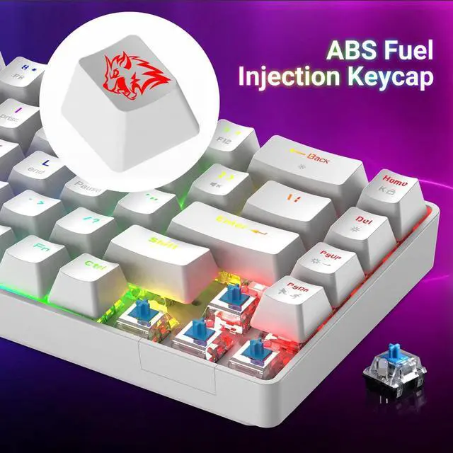 Alt view image 7 of 7 - 60% Mechanical Gaming Keyboard and Mouse Combo RGB Backlight Ergonomic Anti-ghosting 68 Keys 6400DPI Silent Honeycomb Mice Type-C Wired for Computer Mac Gamer