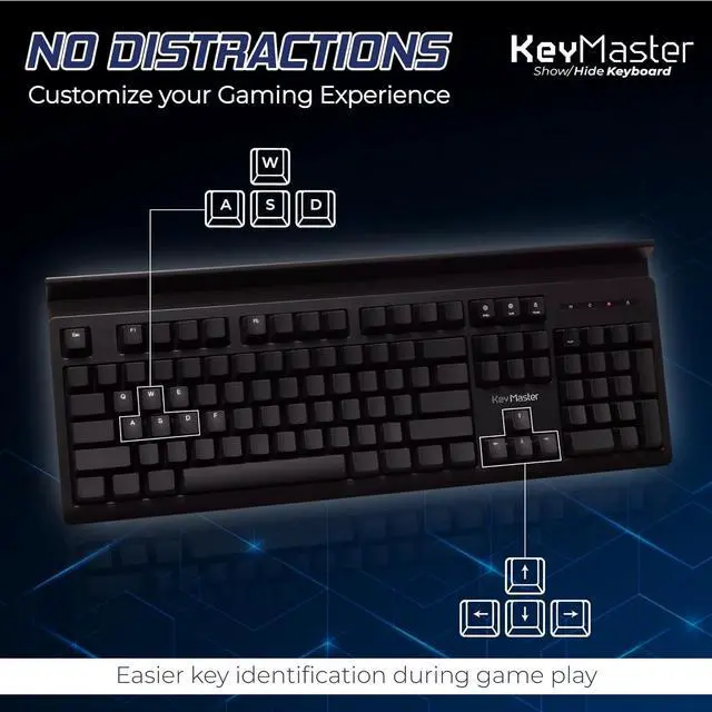 Alt view image 3 of 7 - Blank or Visible Keys | Mechanical Wired PC Keyboard for Home, Office, Gaming | Shine Through Keycaps with Custom Key Lighting | Backlit White LED with Show/Hide Light Up Keys | Silent Linear Switches