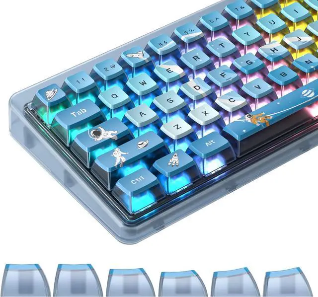 Alt view image 3 of 7 - 120 Keys ASA Profile PBT Pudding Keycap Space Keycaps Dye-Sublimation Custom Keycaps for MX Switch Mechanical Gaming Keyboard(Space)