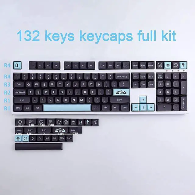 Alt view image 2 of 7 - JOMKIZ Gaming Keycaps - 132 Keys PBT Set, Comet XDA Profile, Dye Sublimation, ANSI Layout, Compatible With Cherry MX Switches Mechanical Keyboards