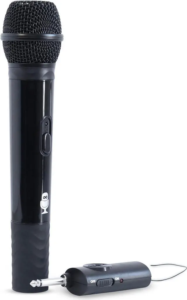 Main image of Singing Machine Portable Wireless Microphone (Black) - Premium Unidirectional Wireless Mic for Singing, Speeches & Events - Cordless Mic Compatible with  Machines, Computers, PA Systems & More