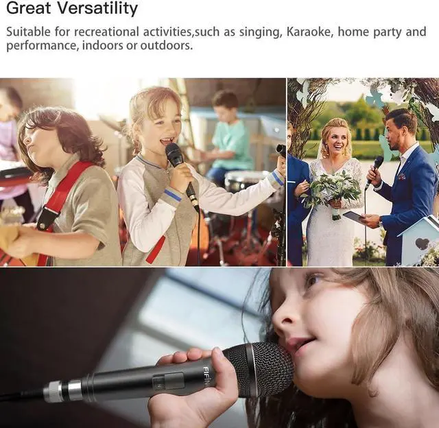 Alt view image 6 of 7 - Microphone, Dynamic Vocal Microphone for Speaker,Wired Handheld Mic with On and Off Switch and14.8ft Detachable Cable-K6