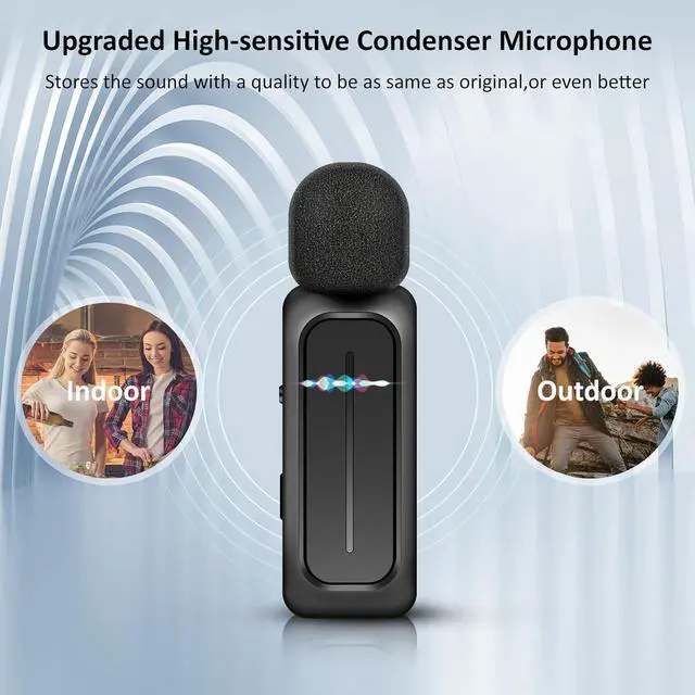 Alt view image 4 of 7 - 2 Pcs Wireless Lavalier Microphone for iPhone iPad Android with Charging Case 7H Clip on Lapel Microphone Wireless for Video Recording Vlogging, YouTube, Interview, 3 Mode Denoise, 70ft