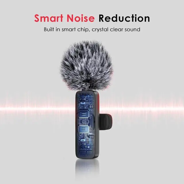 Alt view image 3 of 6 - Wireless Microphone for iPhone, iPad, Android, Lavalier Microphone for Video Recording - 2 Pack iPhone Mic Crystal Clear Recording with USB-C for Podcast Microphone, ASMR, TikTok
