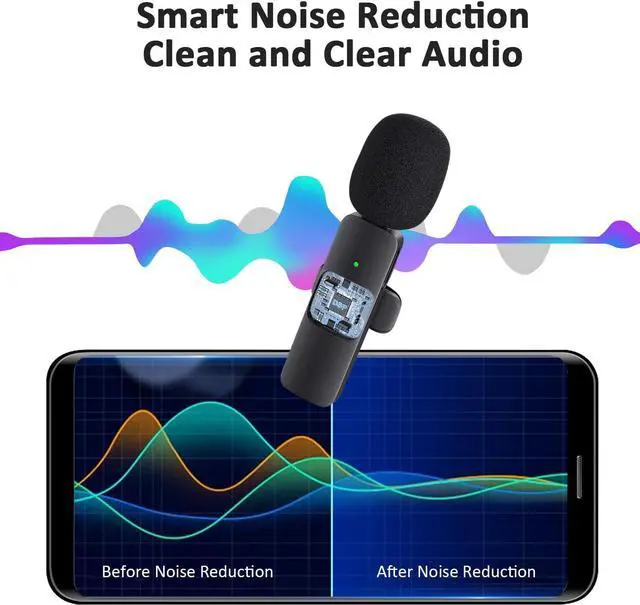 Alt view image 3 of 7 - MAYBESTA Professional Wireless Lavalier Lapel Microphone for iPhone, iPad - Cordless Omnidirectional Condenser Recording Mic for Interview Video Podcast Vlog YouTube