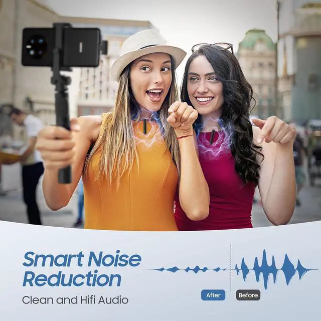 Alt view image 5 of 6 - Wireless lavalier microphone, Wireless Clip on Microphones, Lapel Mic, for Android phone, iPhone15/15PRO, Video Recording