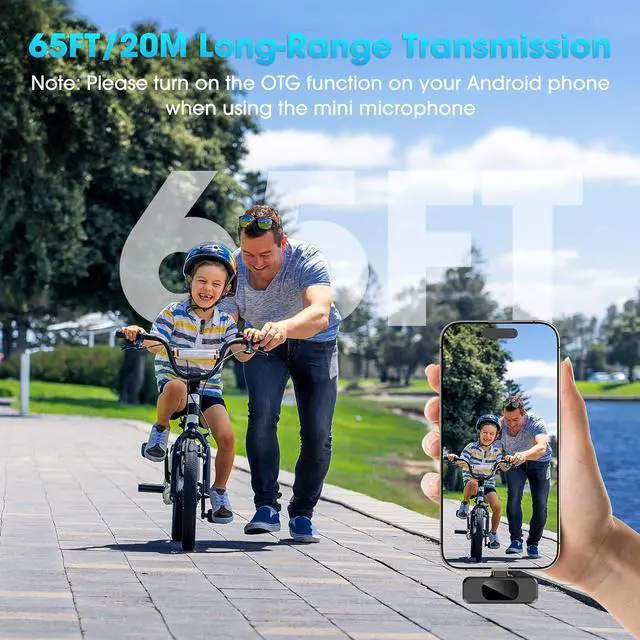 Alt view image 6 of 6 - USB C Wireless Lavalier Microphone for Type-C,Android Phone,PC,Mini Mic with Noise Reduction,Lapel Microphone for Video,Interviews,Live Streaming,TikTok,YouTube,2Pack (for iPhone 15 and Above)