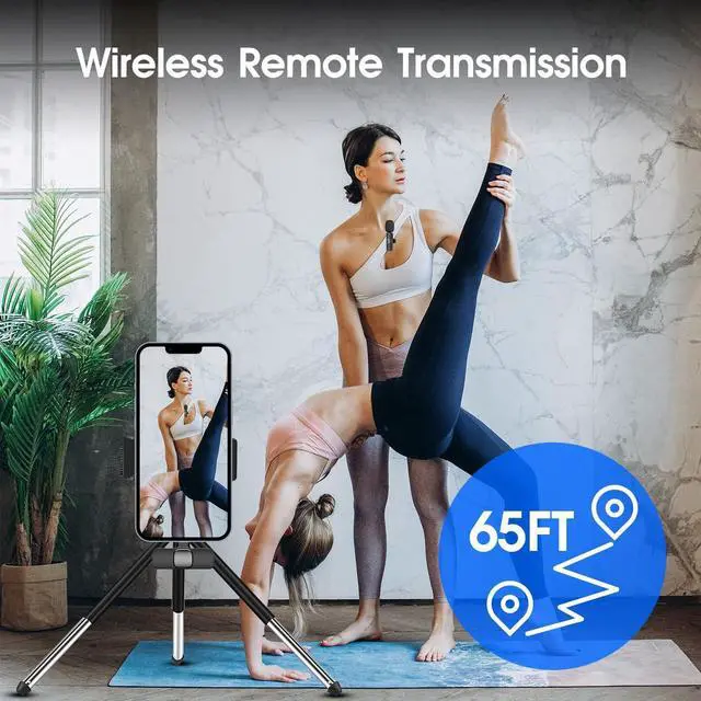 Alt view image 6 of 7 - 2 Pack Wireless Lavalier Microphone for iPhone iPad, Lapel Mics Plug-Play 2.4G Ultra-Low Delay Built-in Noise Reduction Chip 8H Working Time for Video Recording Interview Podcast Vlog YouTube