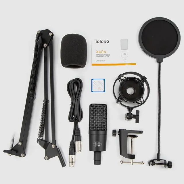 Alt view image 7 of 7 - Condenser Microphone XLR Professional Studio Recording Microphone Kit for PC Computer with Boom Arm,Cardioid XLR Podcast Microphone for Streaming,Gaming,Singing,Voice Over,ASMR,YouTube