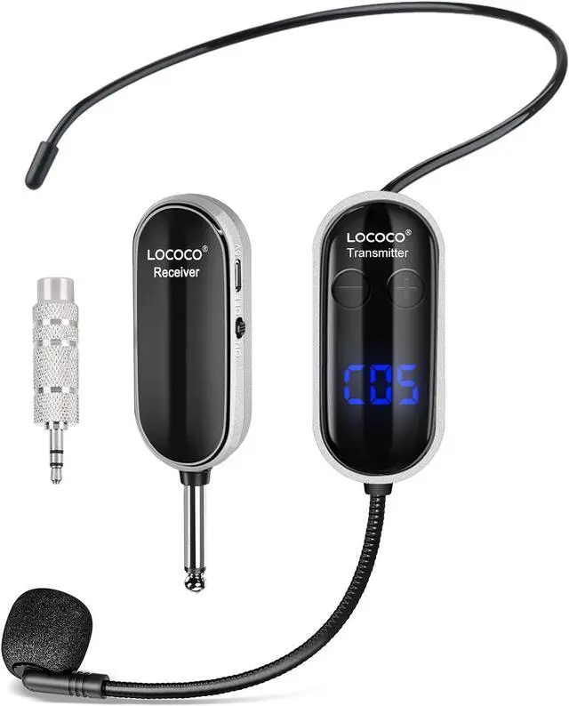 Main image of UHF Wireless Headset Microphone System: Mic Headset - LED Digital Display, Head Handheld Mic 2 in 1, Working Time 6H, 165 ft Range Mic for Voice Amplifier, Tour Guide, Teaching, Fitness, PA System