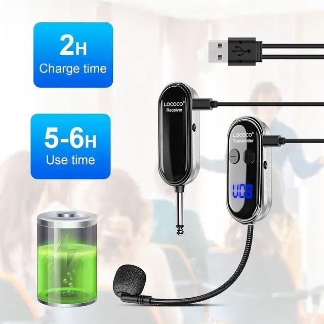 Alt view image 6 of 7 - UHF Wireless Headset Microphone System: Mic Headset - LED Digital Display, Head Handheld Mic 2 in 1, Working Time 6H, 165 ft Range Mic for Voice Amplifier, Tour Guide, Teaching, Fitness, PA System