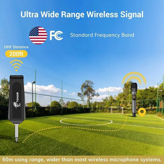 Alt view image 3 of 7 - Wireless Microphones, UHF Dual  Microphone System, Microfonos Inalambricos with Rechargeable Receiver, Cordless Dynamic Mic Micro Set for Singing, Wedding, DJ, Party, Speech TW320 Grey