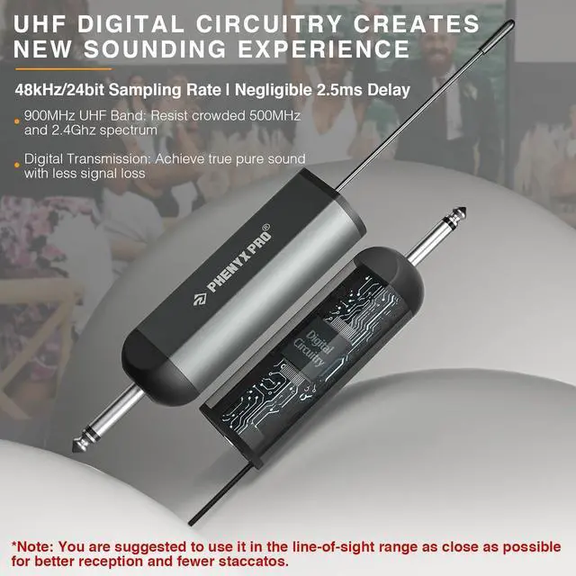 Alt view image 2 of 6 - Phenyx Pro Dual Digital Wireless Microphone System, w/Handheld Dynamic Microphone, Bodypack Transmitter, Mini Receiver, 2x15 UHF Frequencies, Headset/Lapel Microphone for Singing (PDP-2-1H1B)