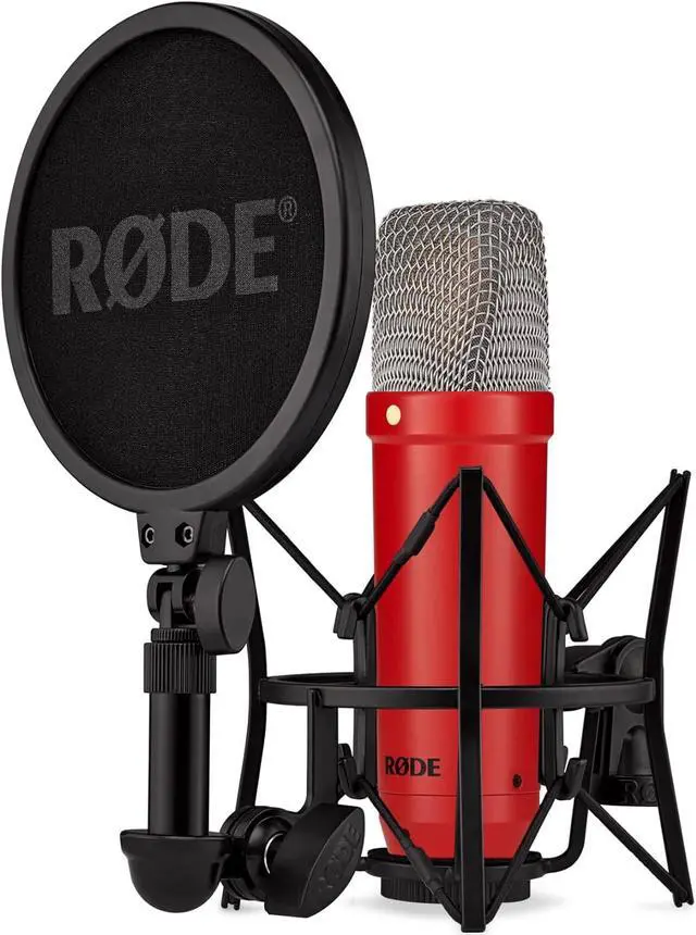 Main image of RØDE NT1 Signature Series Large-Diaphragm Condenser Microphone with Shock Mount, Pop Filter and XLR Cable for Music Production, Vocal Recording, Streaming and Podcasting (Red)