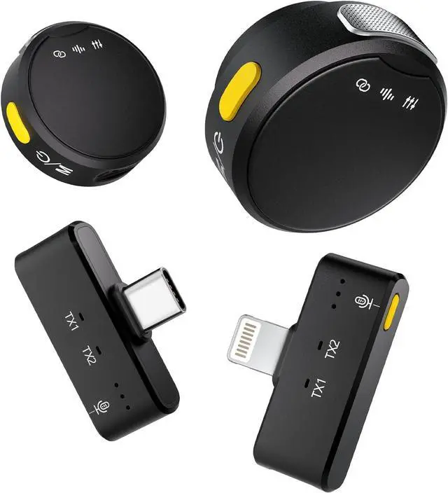 Main image of Wireless Lavalier Microphone for iPhone/Android/PC, Mini Microphone with Noise Cancellation, 16Hrs Battery Life, Lapel Mic for iPhone, USB C/Type C Wireless Lapel Mic for Video Recording