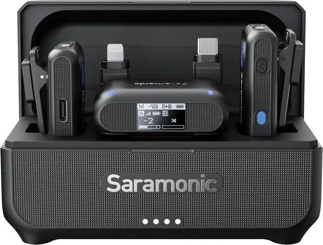 Main image of Saramonic BLINK500B2+ Wireless Lavalier Microphone for iPhone Android Type-C Smartphone Camera, 492ft Range, 20h Battery Life, Clip on Wireless Lapel Mic for Live Streaming Video Conference Recording