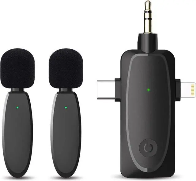 Main image of MAXTOP 393FT Wireless Lavalier Microphone - 2.4G Double Mics with Noise Reduction for iPhone, Android, Camera - Pro Lav Mic for Video, Interview, Vlog