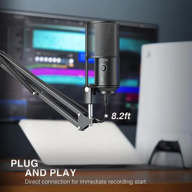 Alt view image 6 of 7 - FIFINE USB Podcast Microphone, PC Computer Condenser Microphone Plug & Play Mic Kit with Boom Arm Stand, 16MM Large Diaphragm, Mute Button for Recording Singing Streaming YouTube Gaming-T669PRO1