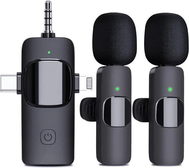 Main image of Wireless Microphone for iPhone, Android, Camera, iPad, USB C Microphone, 3 in 1 Dual Professional Wireless Lavalier Mini Microphone, Plug-Play Wireless Mic for Video Recording,YouTube,TikTok