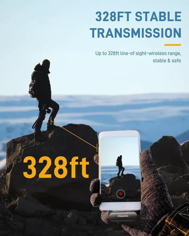 Alt view image 7 of 7 - MAONO Wireless Lavalier Microphone for iPhone 15 & Android, USB C Wireless Lapel Mic with 48kHz/16Bit, Noise Cancellation, 328ft Range, 18H Battery for YouTube, Vlogging, Video Recording, Streaming
