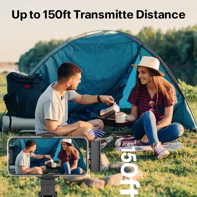 Alt view image 7 of 7 - Wireless Lavalier Microphone System - M31 Lapel Microphone with Charging Case, Support Android and iOS Devices, 20H Working Time, 200Ft Transmission