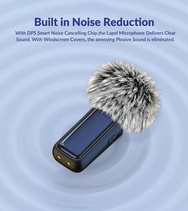 Alt view image 2 of 7 - Wireless Microphone for iPhone Android Lav Mic USB C Lavalier Microphone Type C Lapel Mic for iPhone 15/16 iPad Video Recording Vlog TikTok - 24H Charging Case Noise Reduction