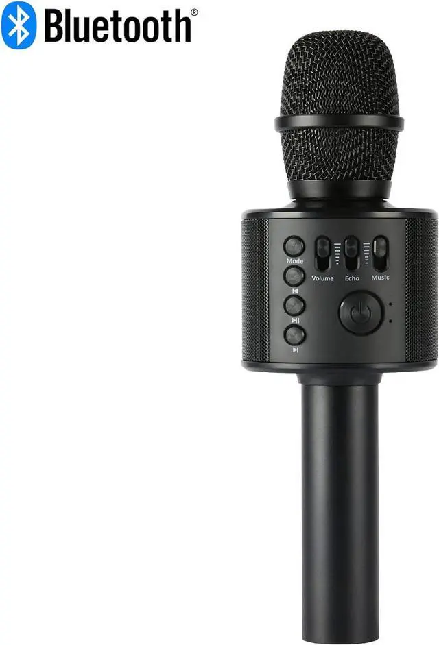 Alt view image 3 of 7 - Core Innovations Wireless Bluetooth  Microphone with Built-in Speakers + HD Recording, Portable Handheld Mic | Black