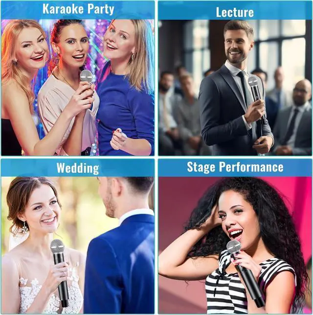 Alt view image 7 of 7 - Wireless Microphone for  Handheld Wireless Mic System Professional Cordless Microphone for Singing Meeting Church Wedding Party