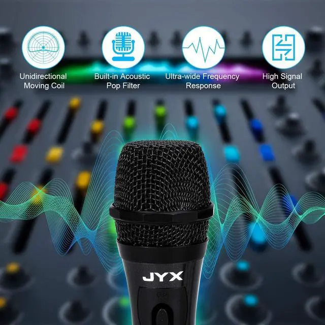 Alt view image 2 of 7 - JYX Dynamic Vocal  Microphone, Handheld Wired Microphone with ON/Off Switch, for  Machine/Speaker/Amp/Mixer/PA System