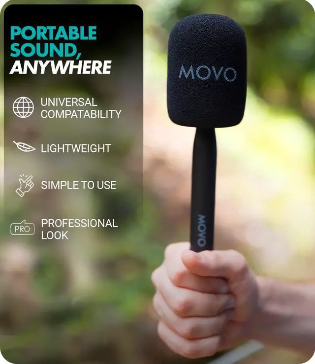 Alt view image 5 of 7 - Movo WMX-HM Mic Handle for DJI Mic, Rode Wireless GO, Hollyland Lark, and More - Wireless Interview Microphone Handle - Wireless Lav Mic Adapter for Vlogging, Interviews, Podcasting, Content Creation