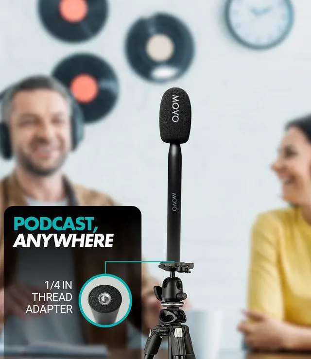 Alt view image 7 of 7 - Movo WMX-HM Mic Handle for DJI Mic, Rode Wireless GO, Hollyland Lark, and More - Wireless Interview Microphone Handle - Wireless Lav Mic Adapter for Vlogging, Interviews, Podcasting, Content Creation